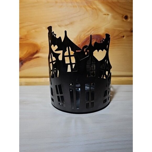 Haunted House 3-Wick Candle Holder Halloween Metal Slatkin/Bath & Body Works - Picture 2 of 13